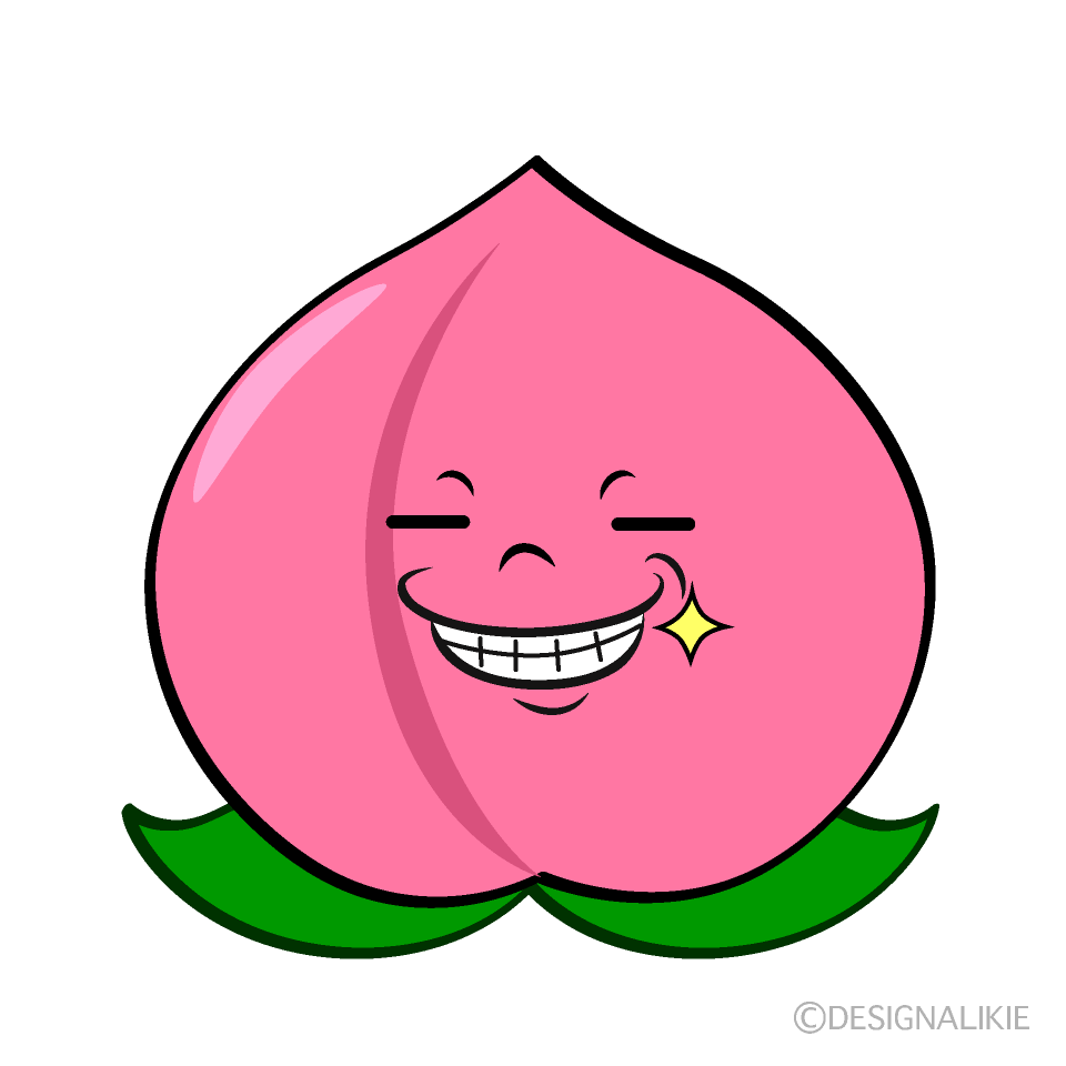 かわいいニヤリのモモイラスト