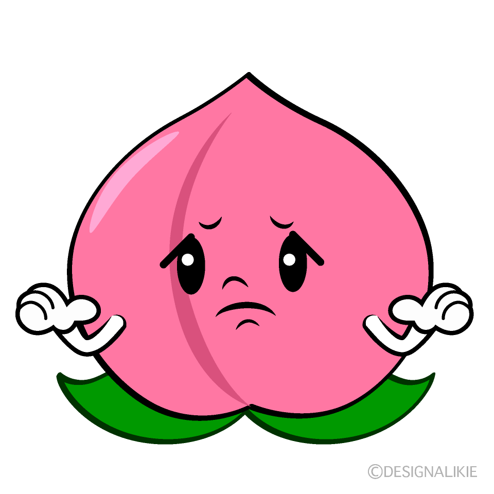 Cute Troubled Peach Clipart