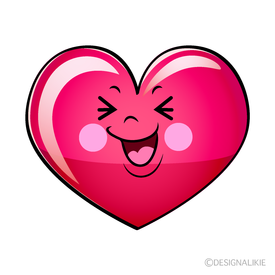 Cute Laughing Pink Heart Clipart
