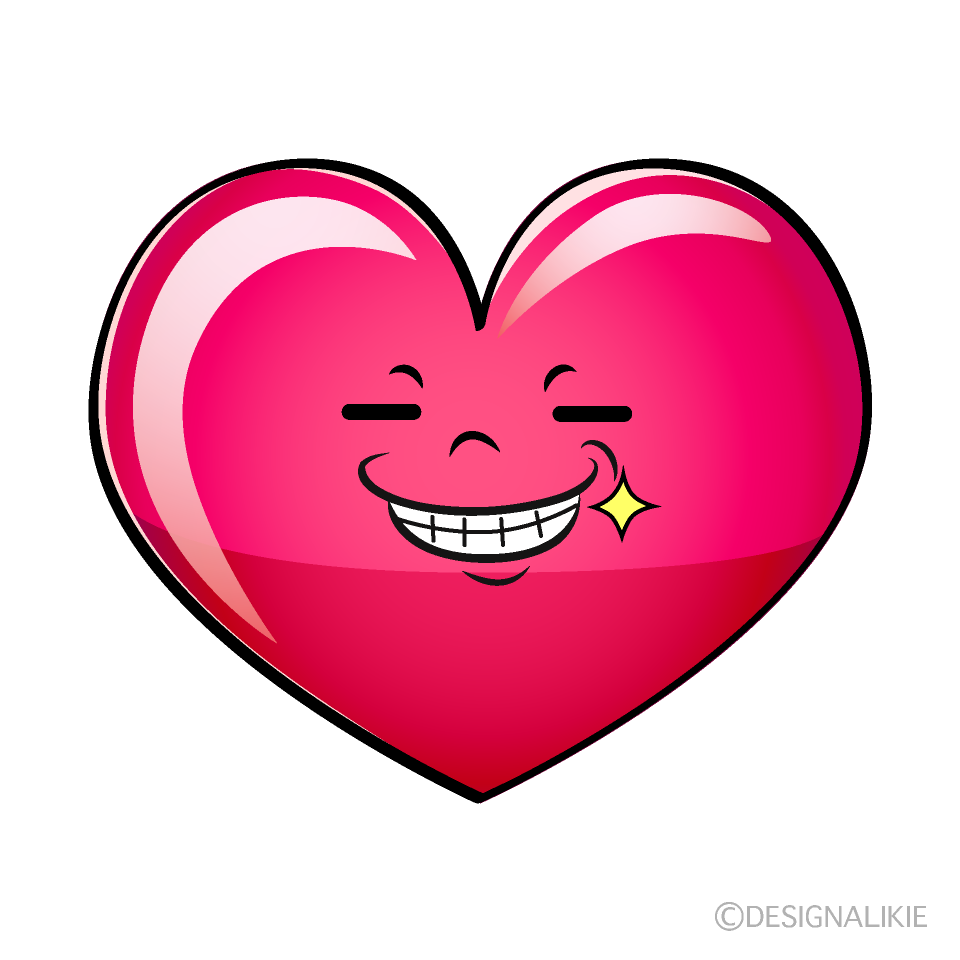 Cute Grinning Pink Heart Clipart
