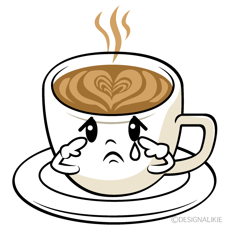 かわいい悲しいカフェラテイラスト
