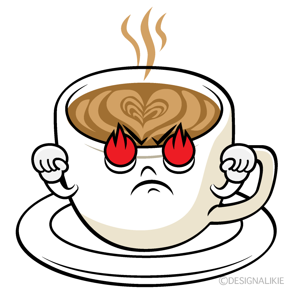 かわいい熱意のカフェラテイラスト