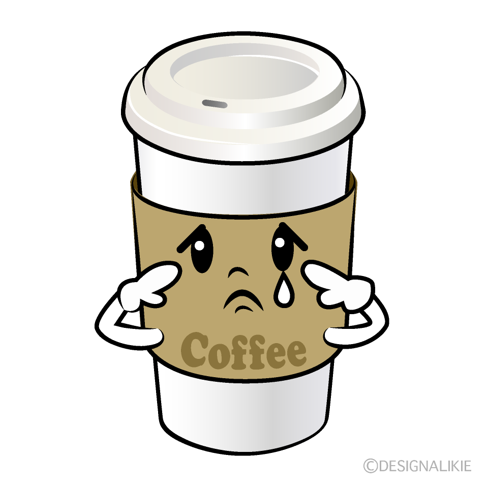 かわいい悲しい紙カップコーヒーイラスト