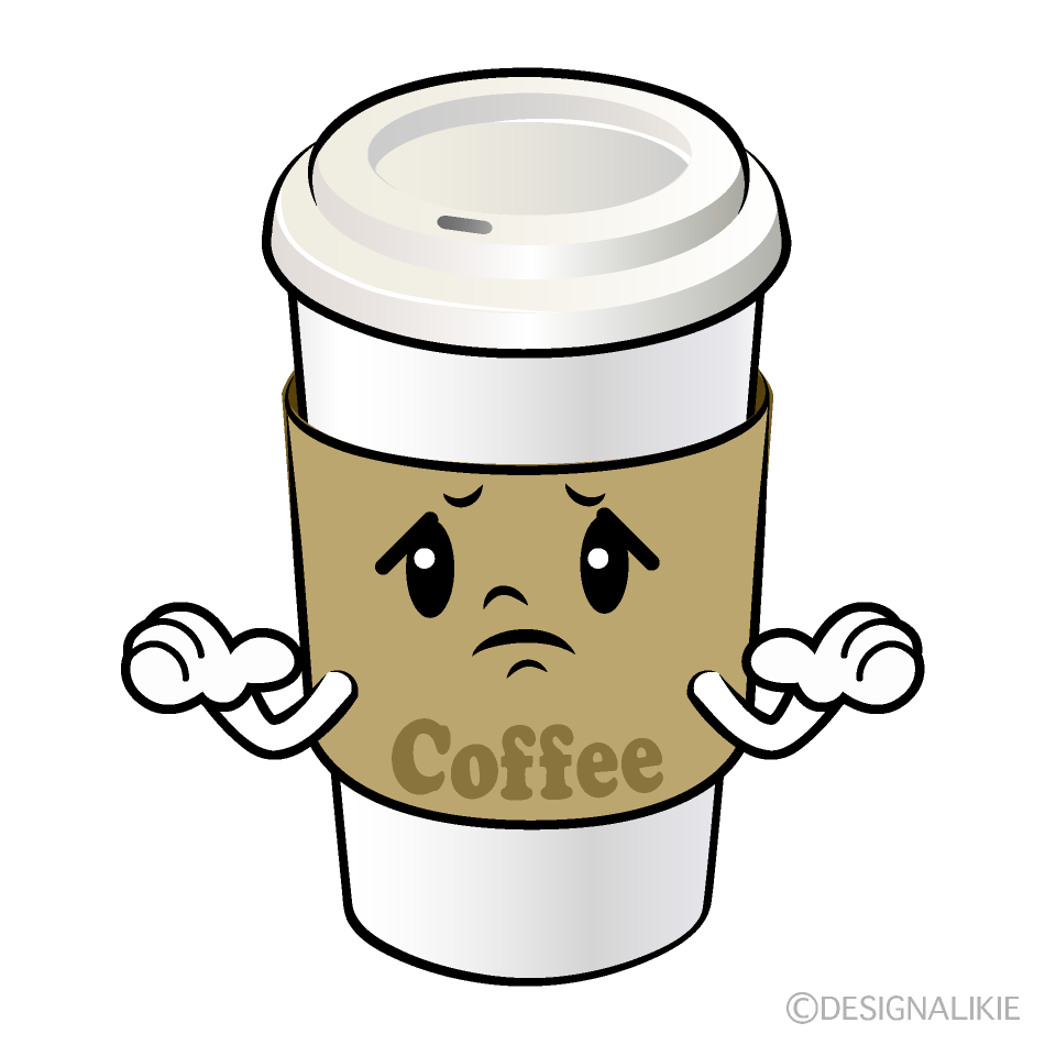 かわいい困る紙カップコーヒーイラスト