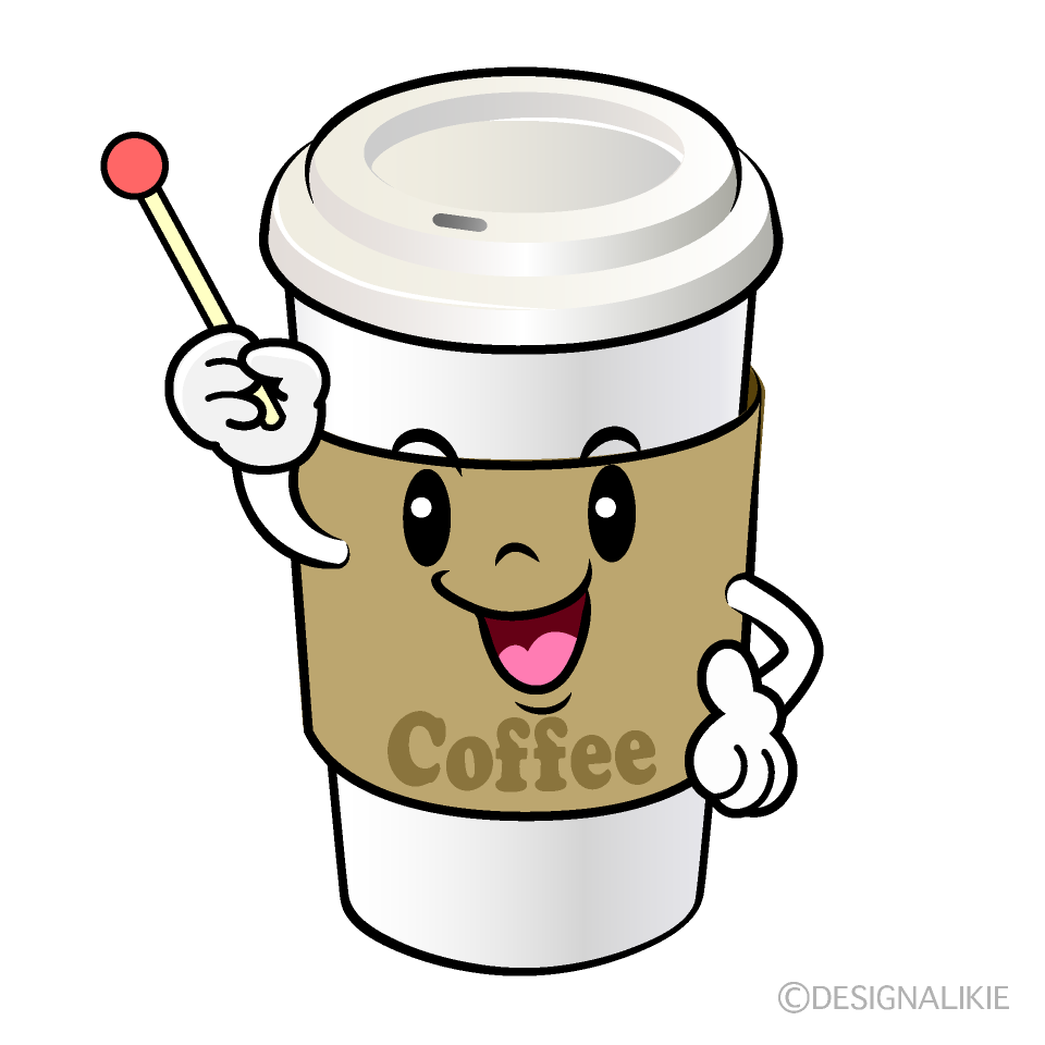 かわいい話す紙カップコーヒーイラスト
