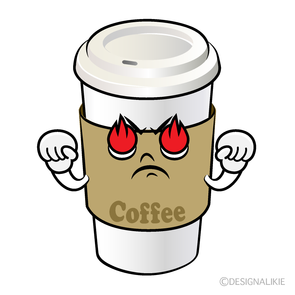 かわいい熱意の紙カップコーヒーイラスト