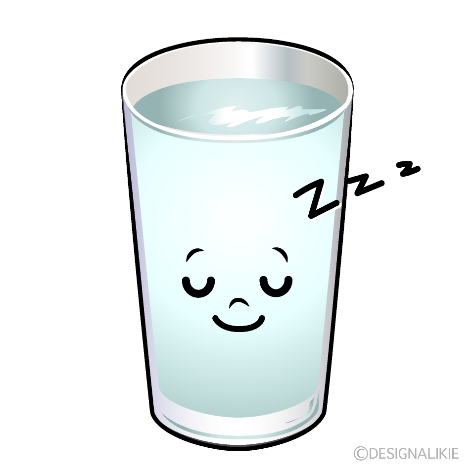 Cute Sleeping Water Glass Clipart
