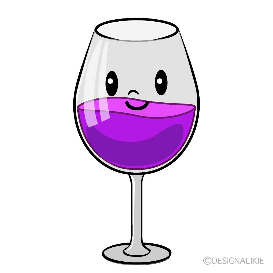 かわいいワイングラスイラスト