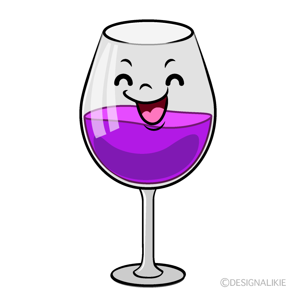 Cute Smiling Wine Glass Clipart