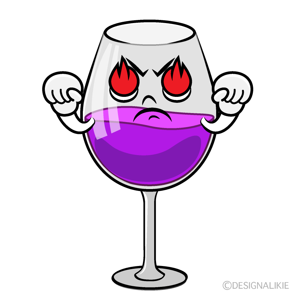 かわいい熱意のワイングラスイラスト