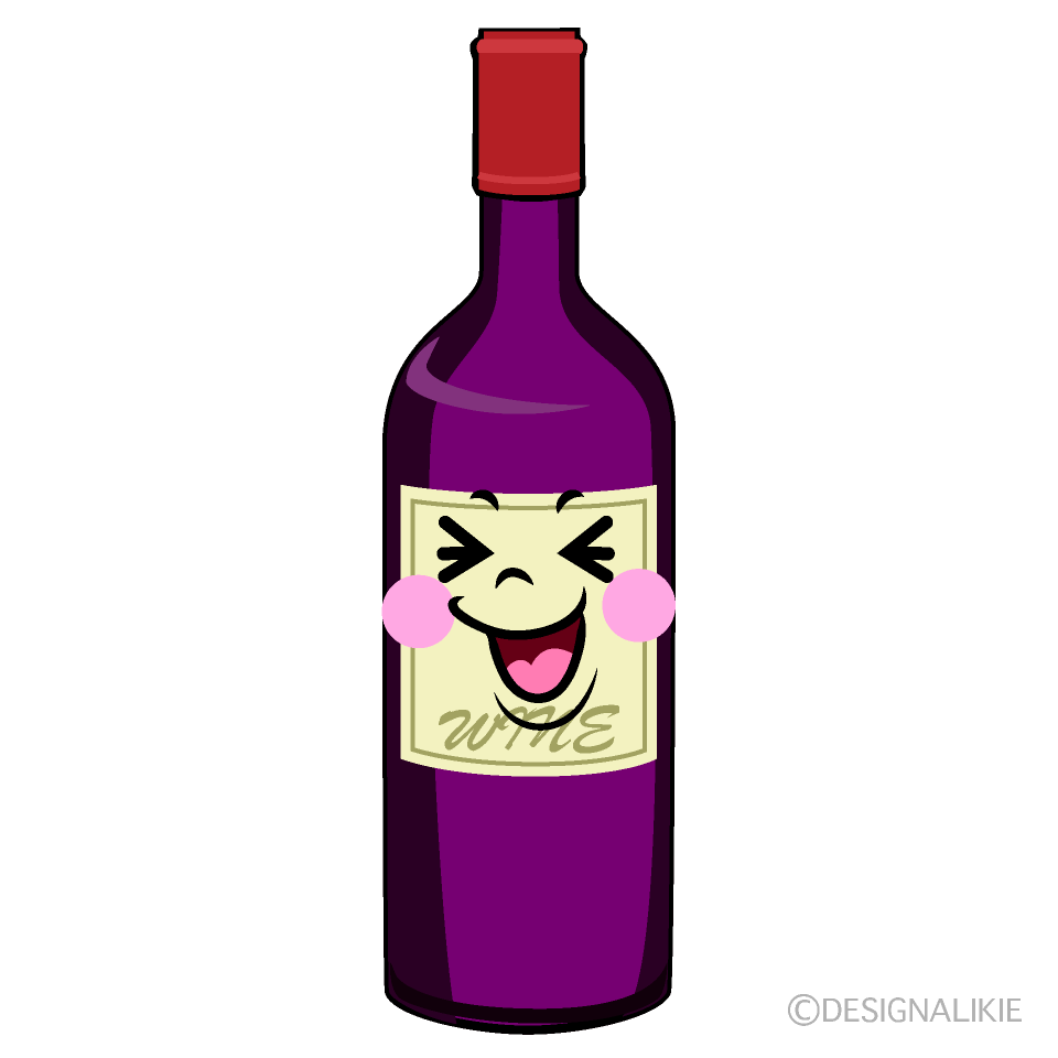 Cute Laughing Wine Bottle Clipart