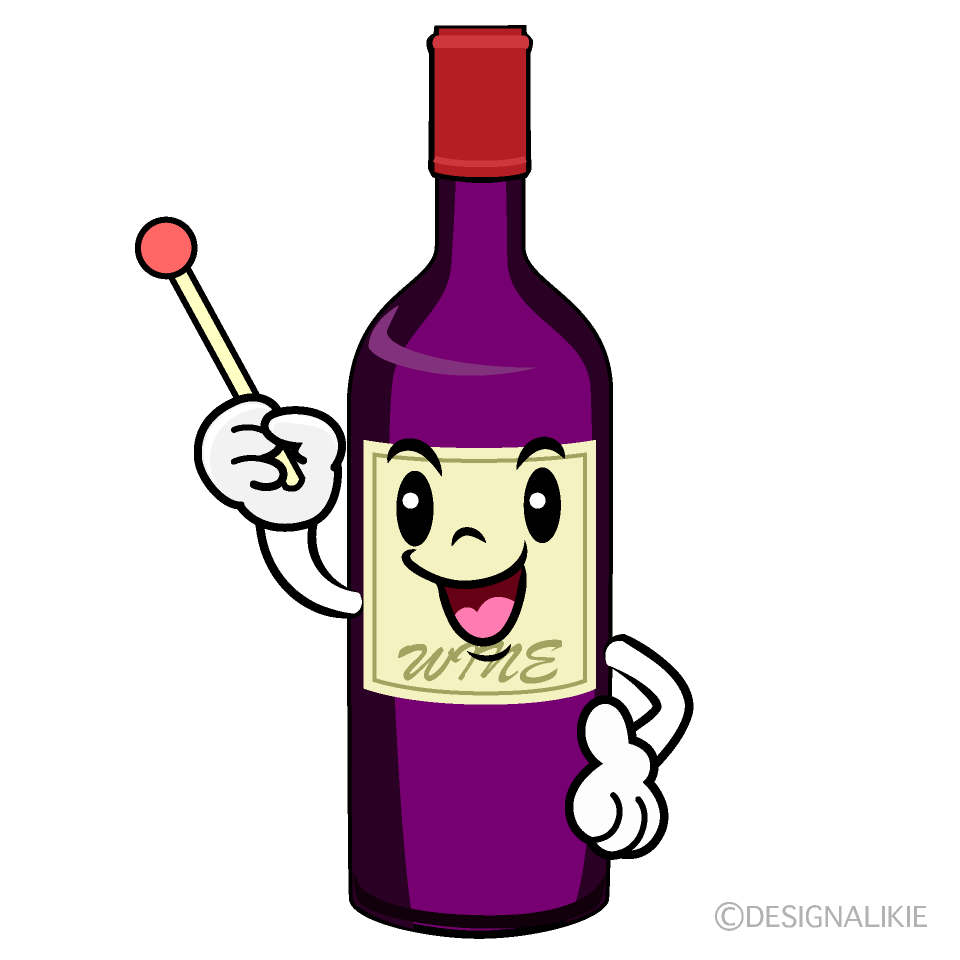 かわいい話すワインボトルイラスト