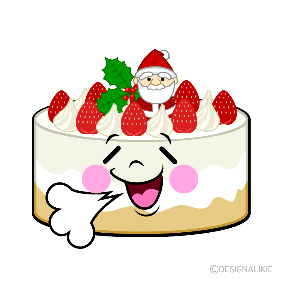 かわいいリラックスするクリスマスケーキイラスト