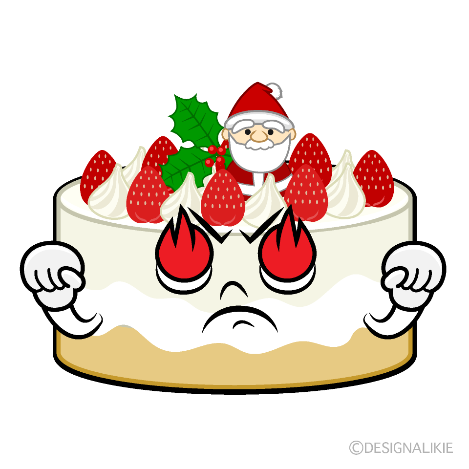 かわいい熱意のクリスマスケーキイラスト