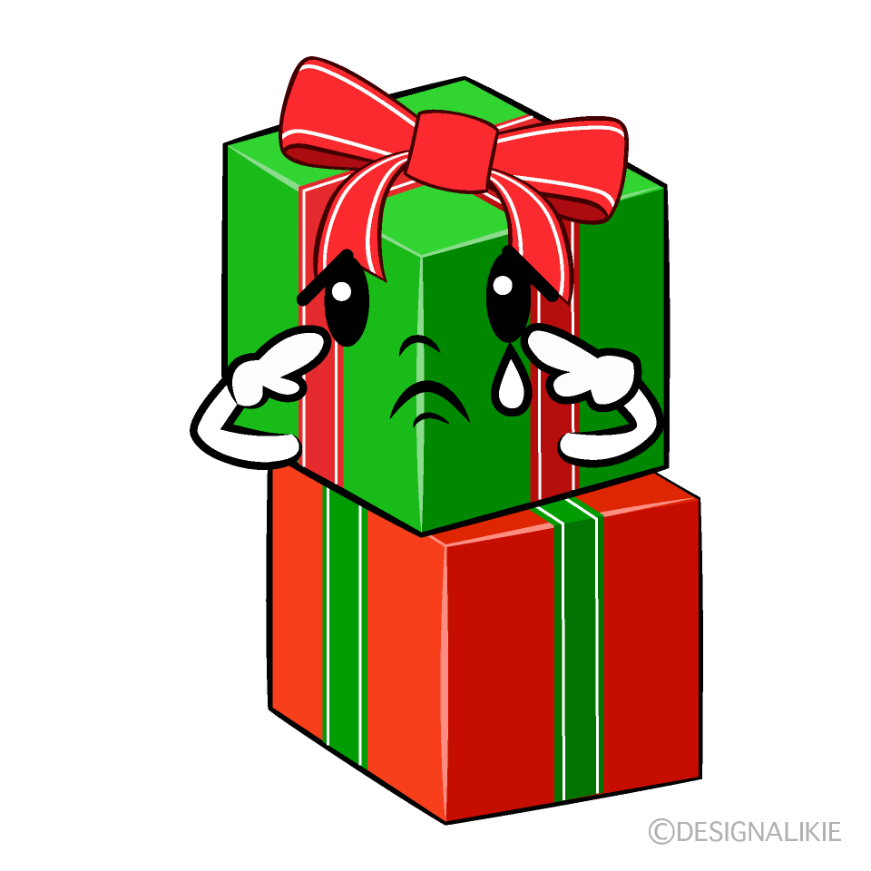 かわいい悲しいクリスマスプレゼントイラスト