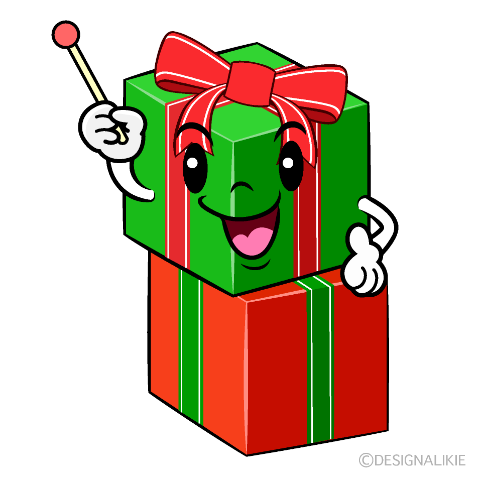 Cute Speaking Christmas Present Clipart
