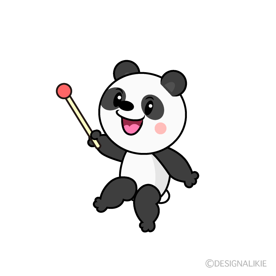 かわいい説明するパンダイラスト