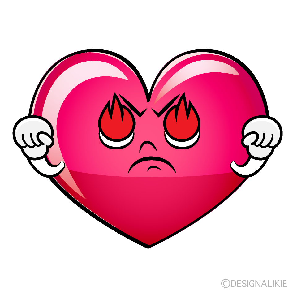 かわいい燃えるピンクハートイラスト