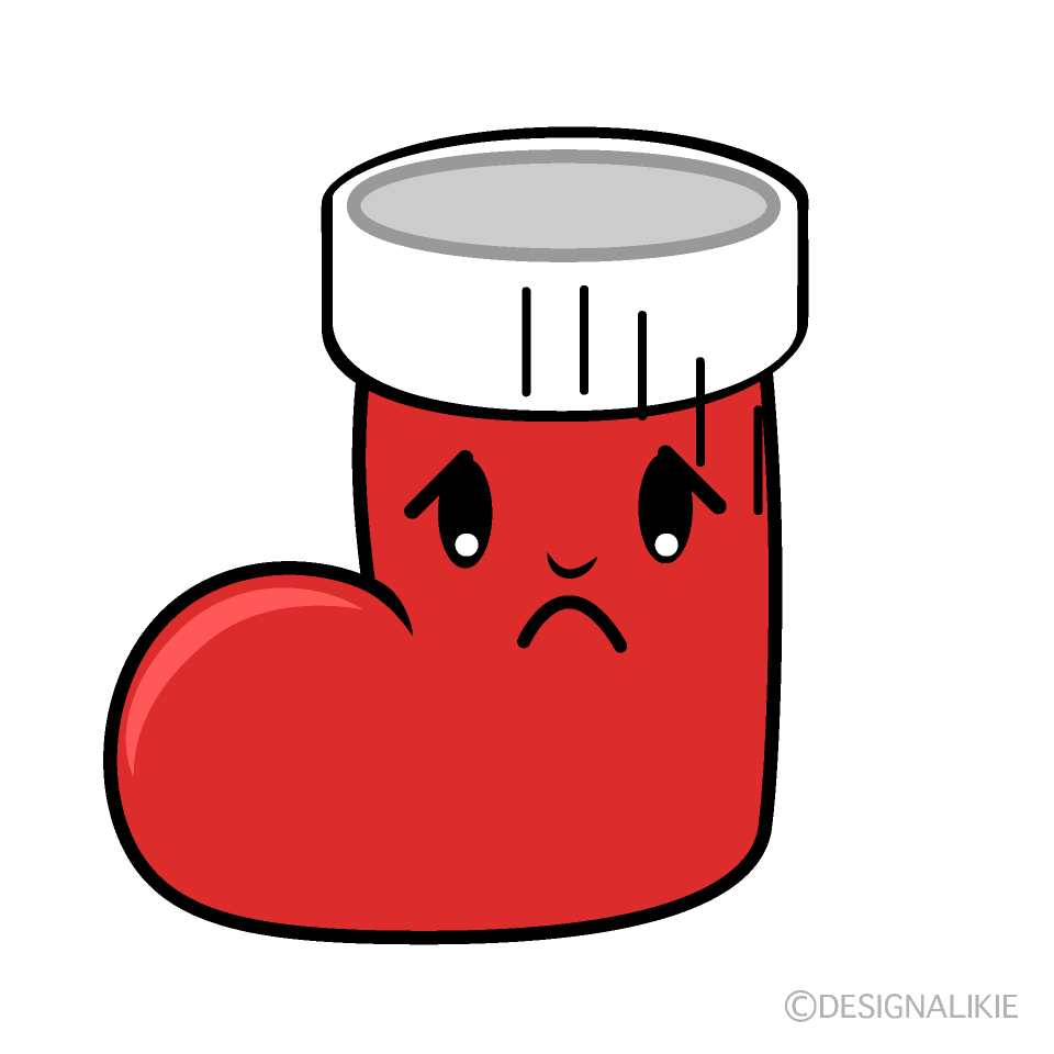 Cute Depressed Santa Boots Clipart