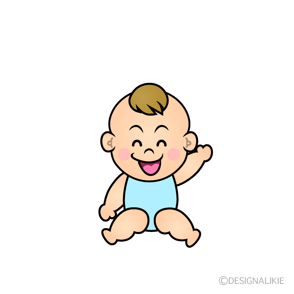 かわいい笑顔の男の子赤ちゃんイラスト