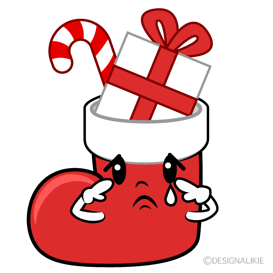 かわいい悲しい長靴プレゼントイラスト