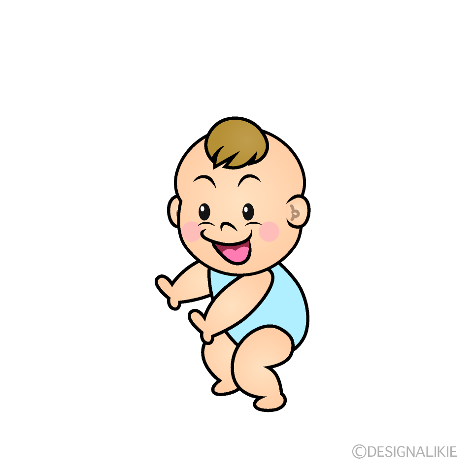 Cute Grinning Baby Boy Clipart