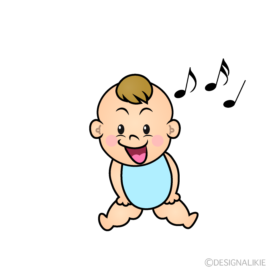 かわいい歌う男の子赤ちゃんイラスト