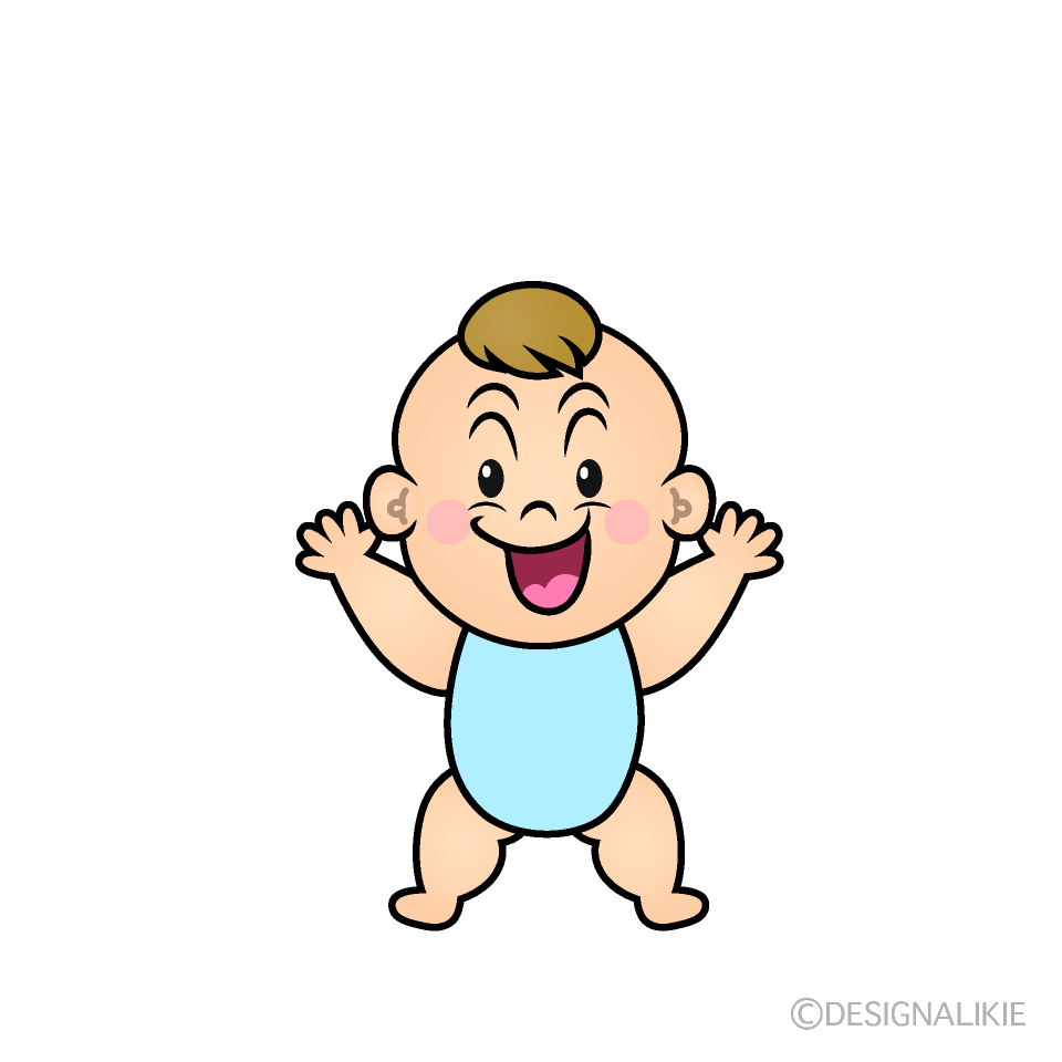 かわいい驚く男の子赤ちゃんイラスト