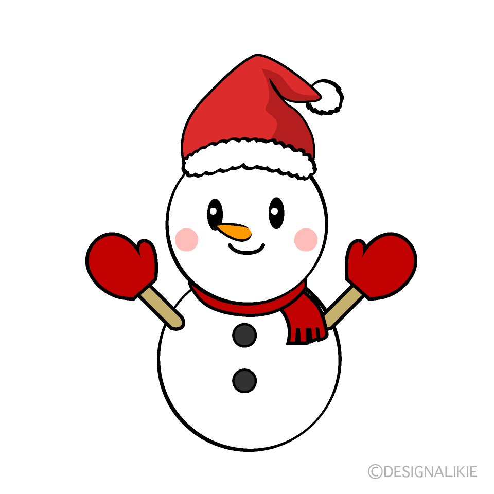 かわいいクリスマス雪だるまイラスト