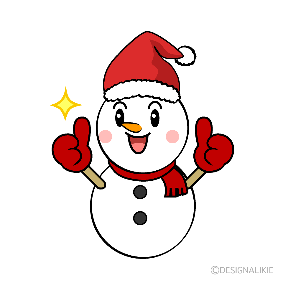 かわいいいいね！のクリスマス雪だるまイラスト