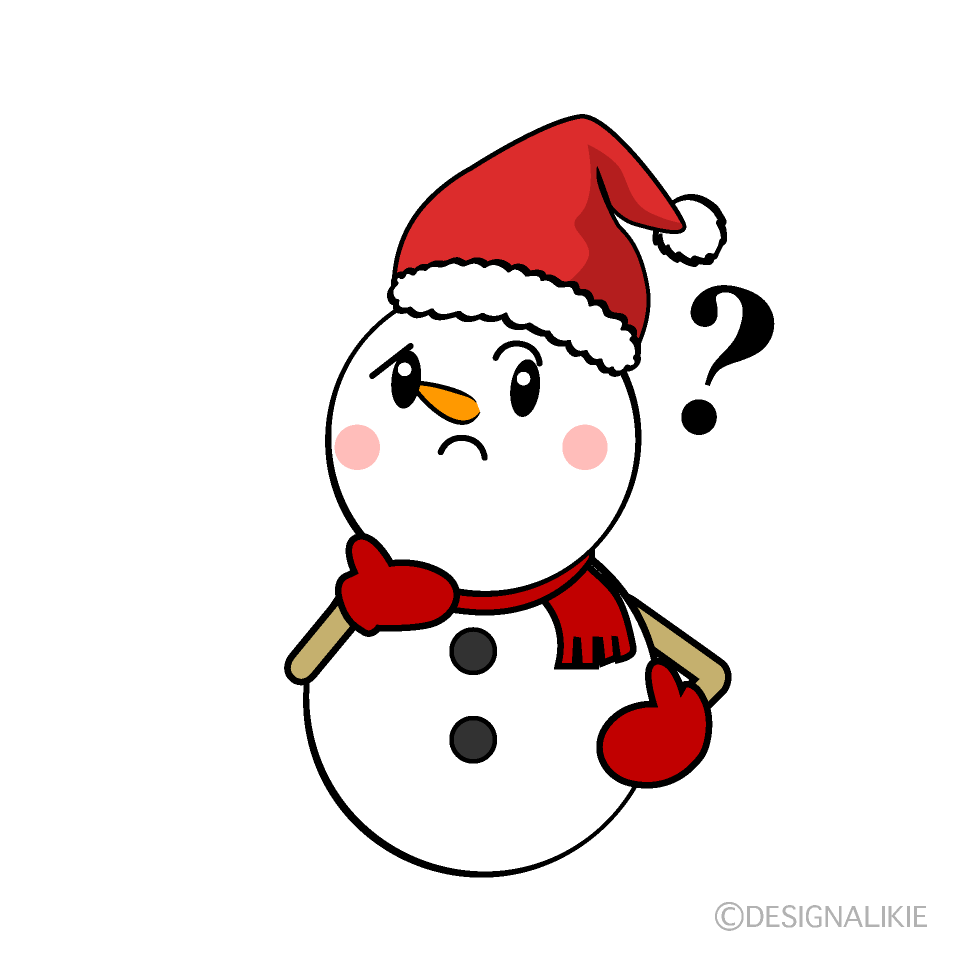 かわいい考えるクリスマス雪だるまイラスト