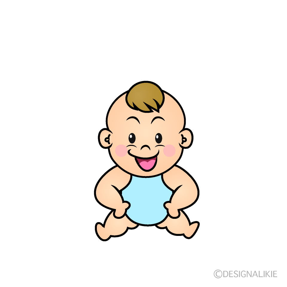 かわいい自信満々な男の子赤ちゃんイラスト