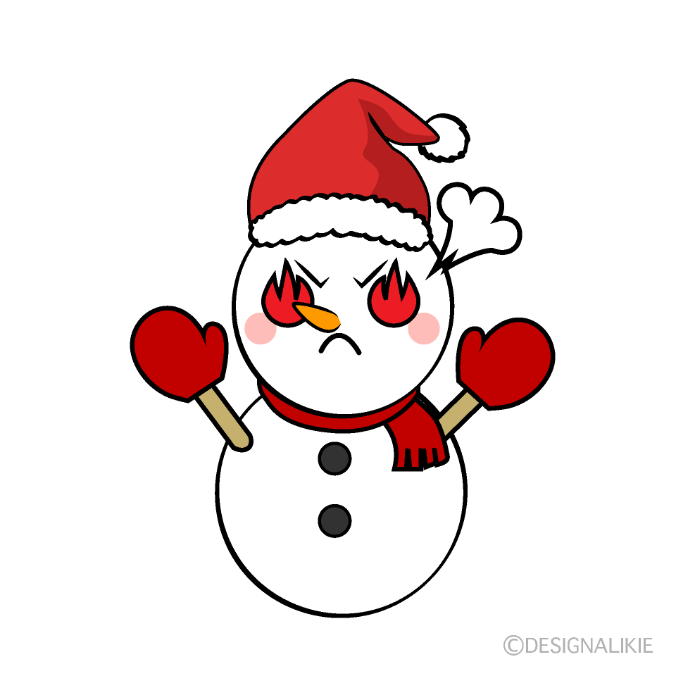 かわいい熱意のクリスマス雪だるまイラスト