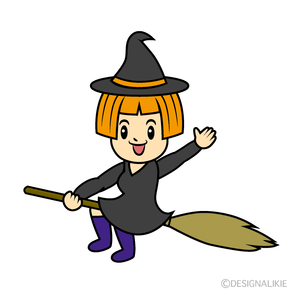 かわいい笑顔の魔女イラスト