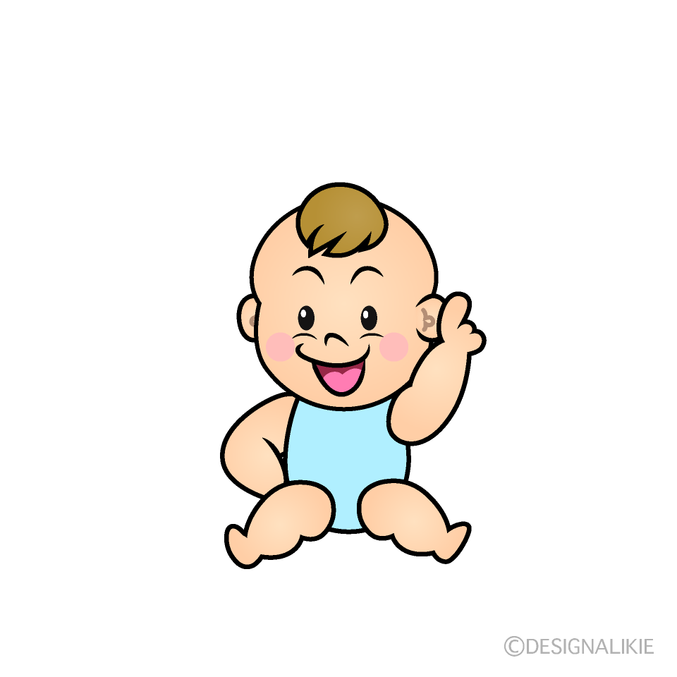 かわいい指差しする男の子赤ちゃんイラスト
