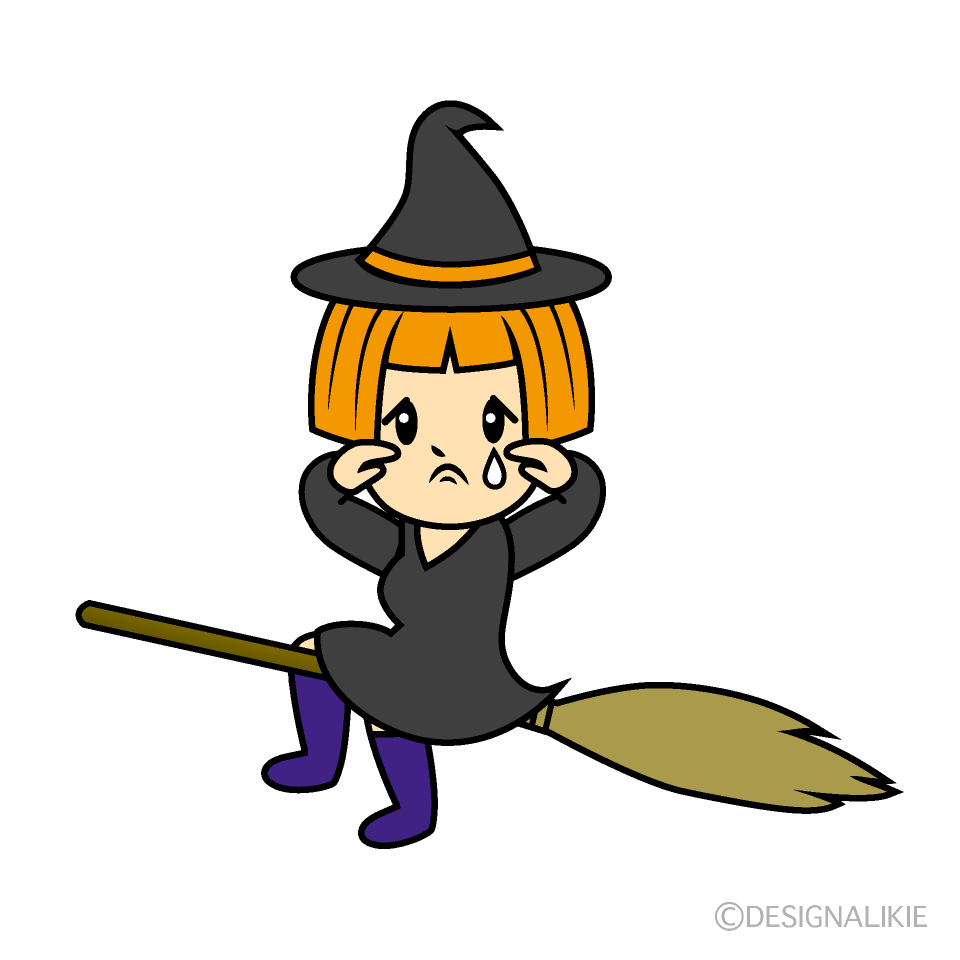 かわいい悲しい魔女イラスト