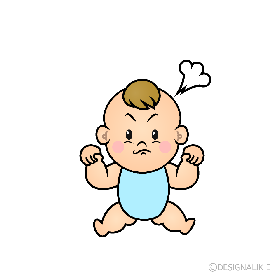 かわいい怒る男の子赤ちゃんイラスト