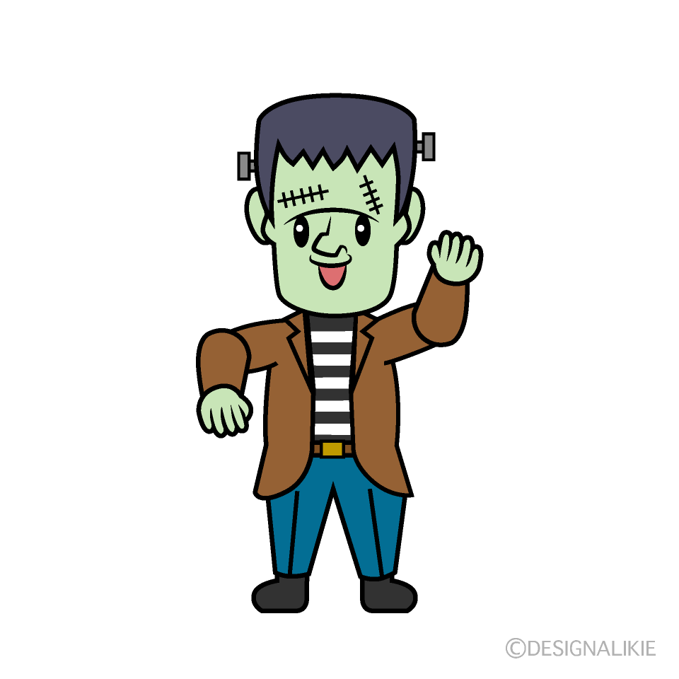 かわいい笑顔のフランケンシュタインイラスト