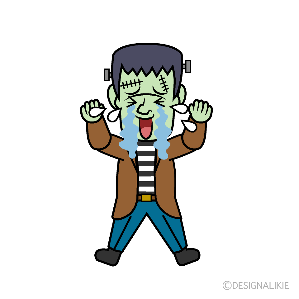 かわいい泣くフランケンシュタインイラスト