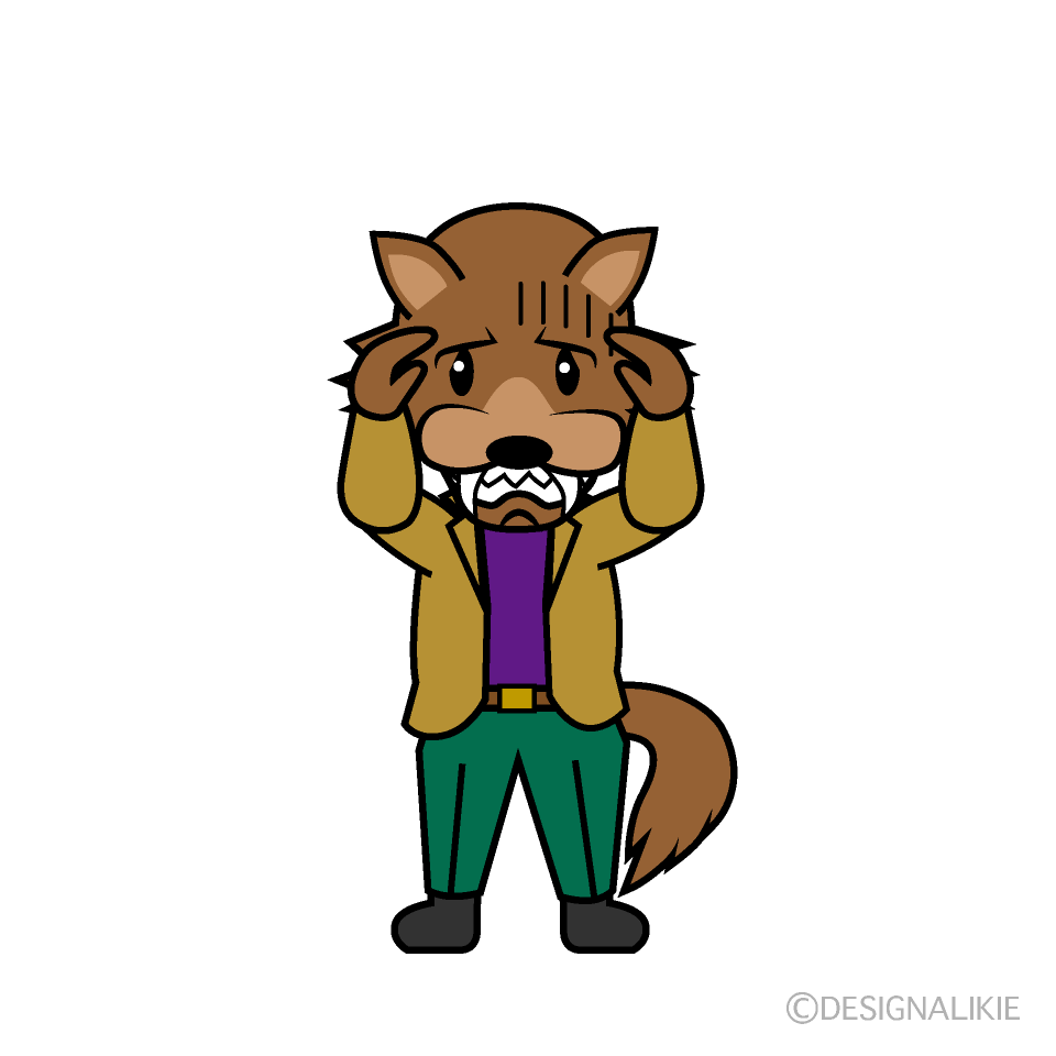 Cute Depressed Werewolf Clipart