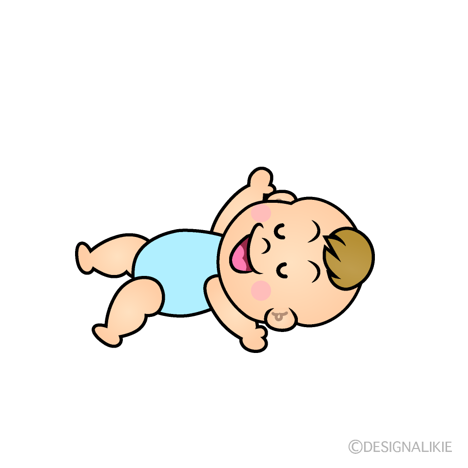 かわいいリラックスした男の子赤ちゃんイラスト