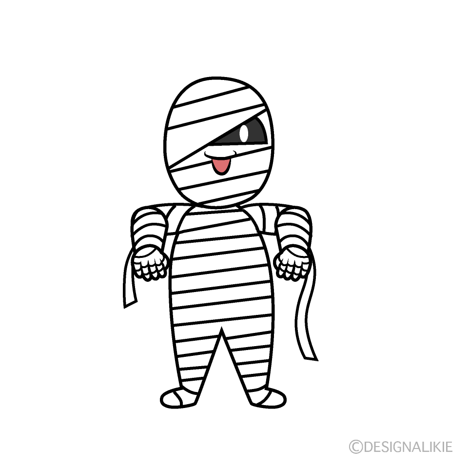 かわいい笑顔のミイラ男イラスト