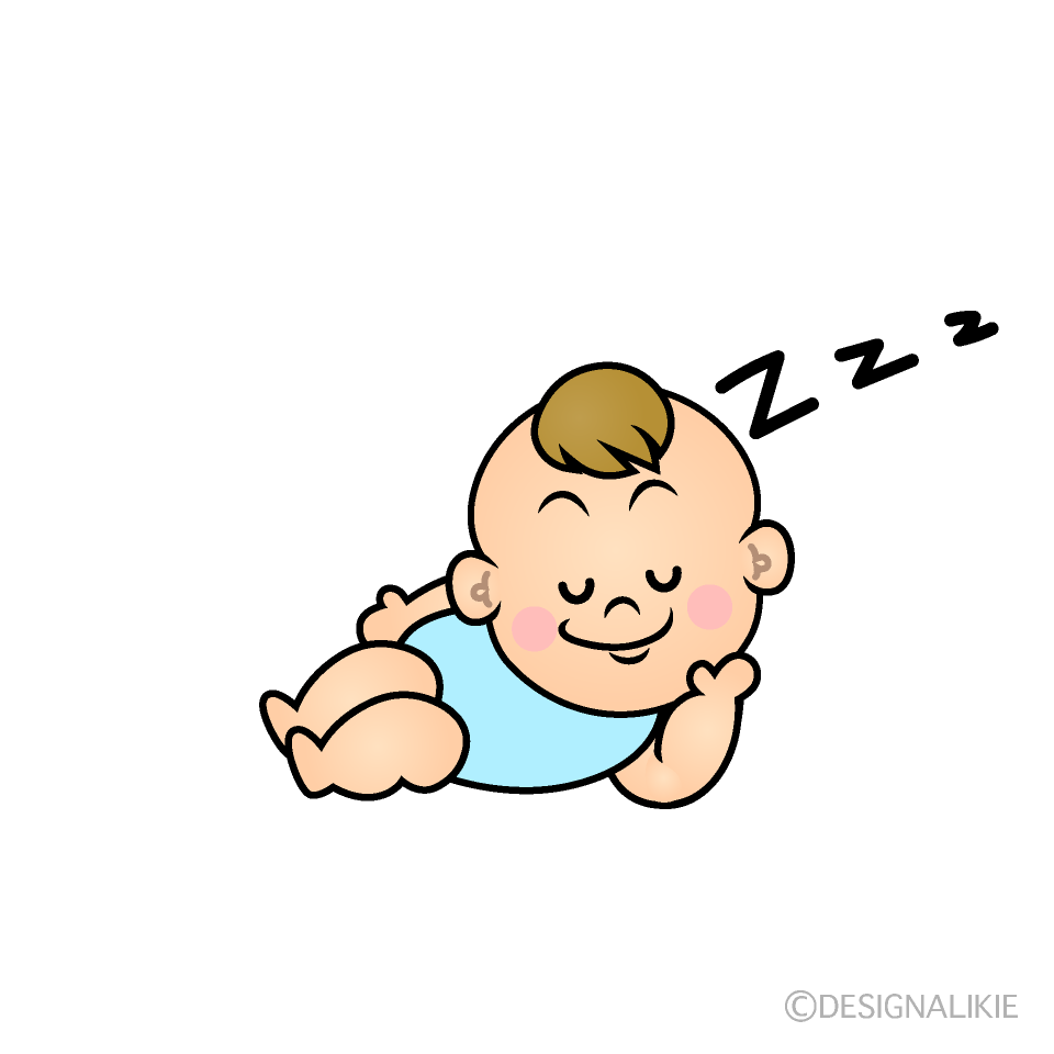 かわいい寝る男の子赤ちゃんイラスト