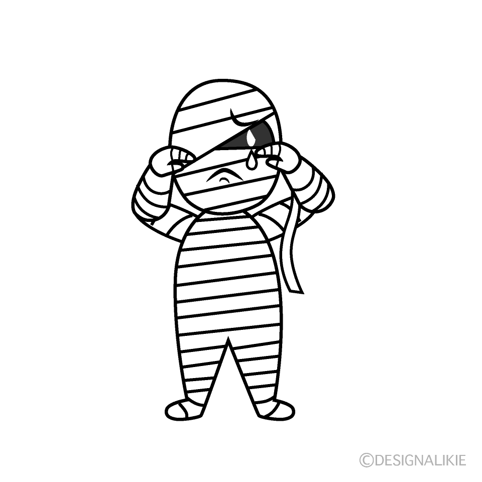 かわいい悲しいミイラ男イラスト