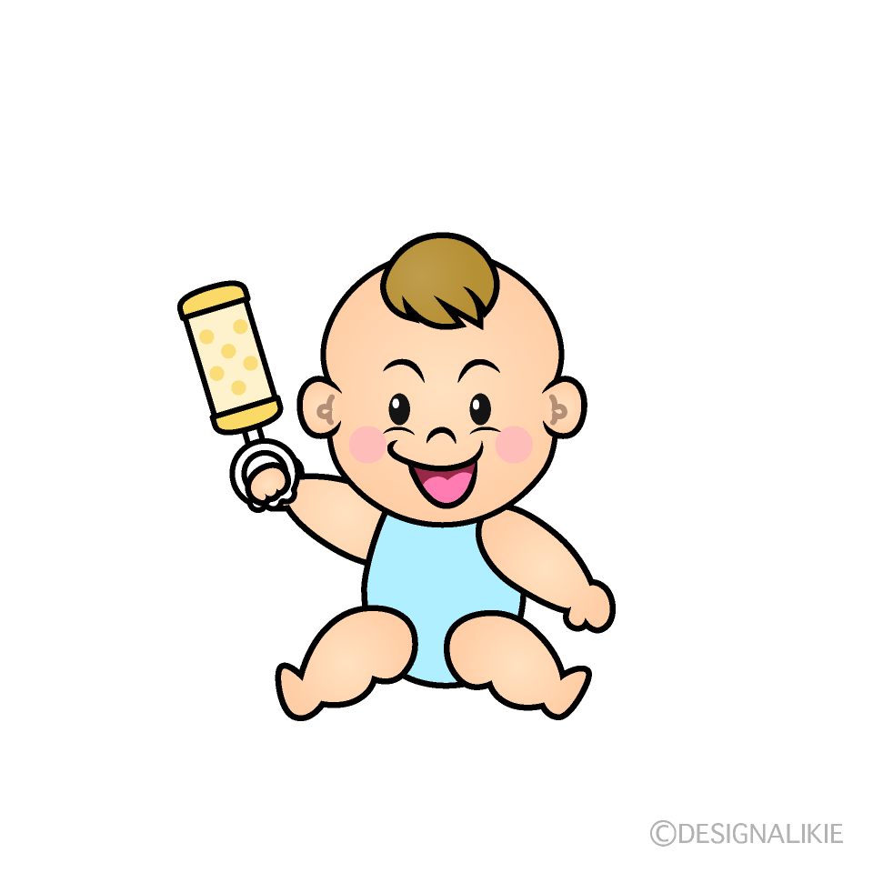 かわいい説明する男の子赤ちゃんイラスト