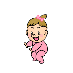 ニヤリとする女の子赤ちゃん