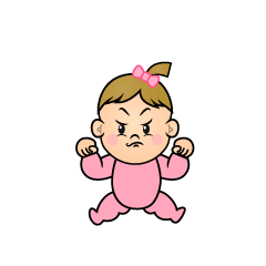 怒る女の子赤ちゃん