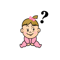 考える女の子赤ちゃん