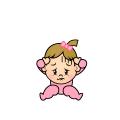 落ち込む女の子赤ちゃん