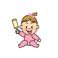 説明する女の子赤ちゃん
